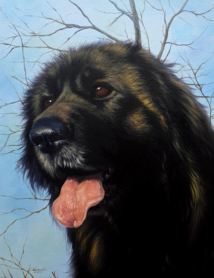 Peinture du chien Coco