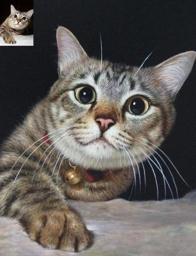 Peinture d'un chat.