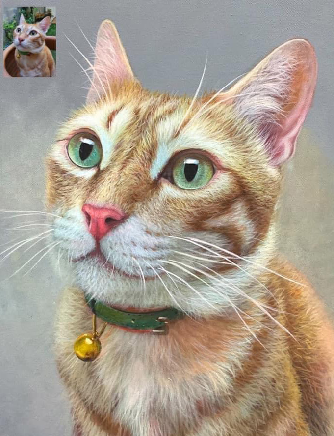 Peinture de portrait d'un chat